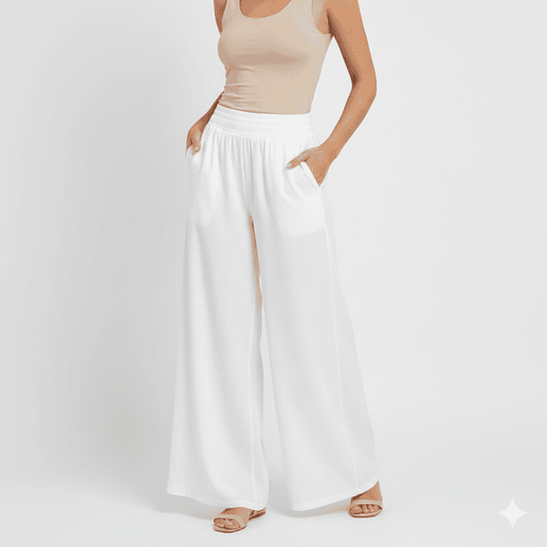 Pantalón Palazzo Fresco con Bolsillos  3
