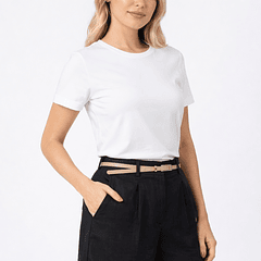 Polera Básica de Algodón – Cuello Redondo