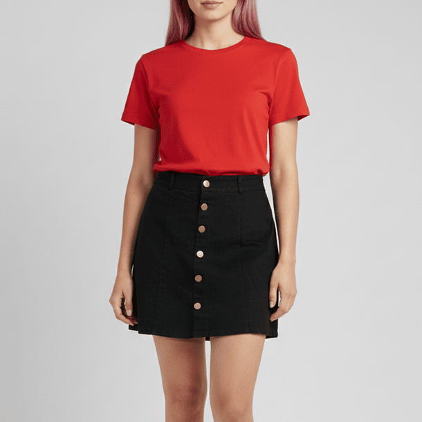 Mini Falda Abotonada Elasticada 2