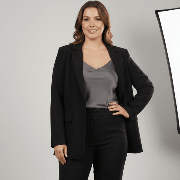 Blazer con Botón Único 4