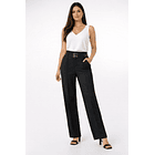 Pantalón Sastrero Mujer Tiro Alto Recto con Cinturones 1