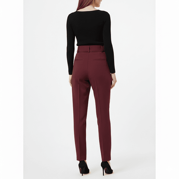 Pantalón Sastrero Mujer Tiro Alto Recto con Cinturones 5