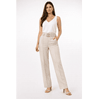 Pantalón Sastrero Mujer Tiro Alto Recto con Cinturones 3