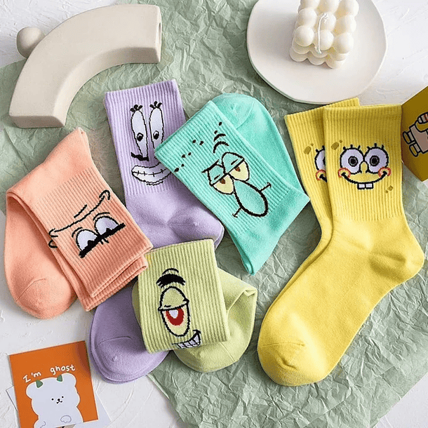Pack 5 Calcetines Diseño Bob Esponja 1