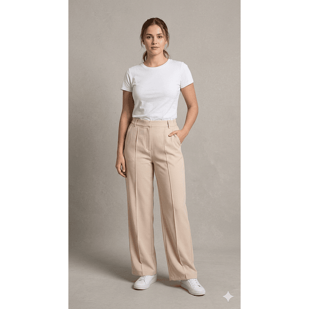 Pantalón Sastrero Mujer Tiro Alto con Cinturón – Corte Recto Elegante 7