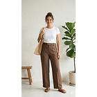 Pantalón Sastrero Mujer Tiro Alto con Cinturón – Corte Recto Elegante 3