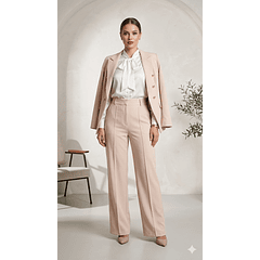 Pantalón Sastrero Mujer Tiro Alto con Cinturón – Corte Recto Elegante