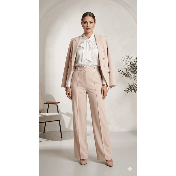 Pantalón Sastrero Mujer Tiro Alto con Cinturón – Corte Recto Elegante 2