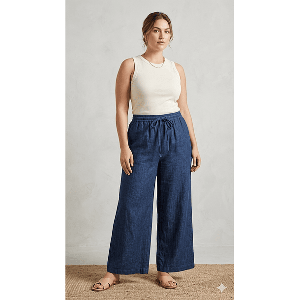 Pantalón Palazzo Mujer Tela Ligera No Traslúcida 3