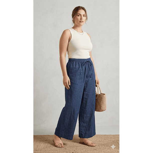 Pantalón Palazzo Mujer Tela Ligera No Traslúcida 4