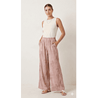 Pantalón Palazzo Mujer Rosado Jaspeado  1