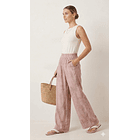 Pantalón Palazzo Mujer Rosado Jaspeado  2