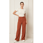 Pantalón Sastrero Mujer Tiro Alto con Cinturón Botones 3