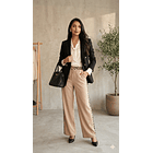 Pantalón Palazzo Beige Animal Print Franjas 1