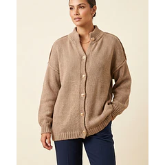 Chaleco Tejido Oversize Botones Dorados