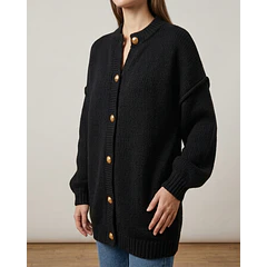 Chaleco Tejido Oversize Botones Dorados