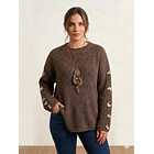 Chaleco Tejido Oversize Abotonado en Mangas 1