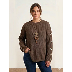 Chaleco Tejido Oversize Abotonado en Mangas