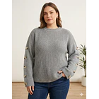 Chaleco Tejido Oversize Abotonado en Mangas 4