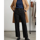 Pantalón Forrado Sastrero Mujer Tiro Alto con Cinturón Botones 1