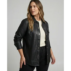 Blusa Sobrecamisa Eco Cuero