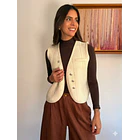 Chaleco Tejido Gilet Crudo con Botones Vintage 5