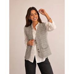 Chaleco Gilet Lanilla Estilo Tweed