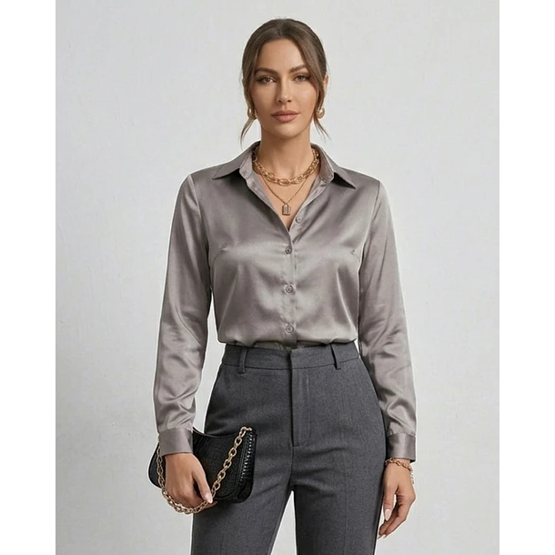 Blusa satín elegante mujer 6