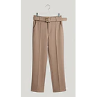 Pantalón Forrado Sastrero Mujer Tiro Alto con Cinturón 1