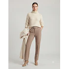 Pantalón Forrado Sastrero Mujer Tiro Alto con Cinturón 3