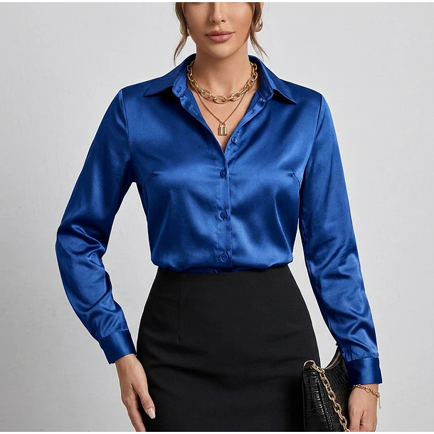 Blusa satín elegante mujer 3