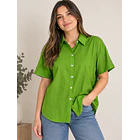 Blusa Oversize de Botones con Cuello Camisero 1