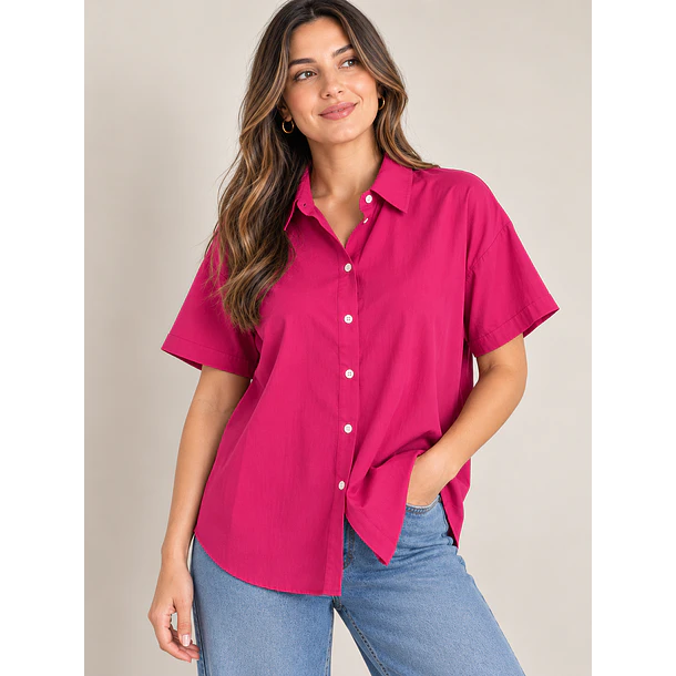 Blusa Oversize de Botones con Cuello Camisero 3