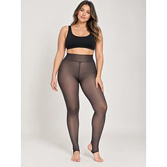 Panty Efecto Piel con Talonera – Negra Tiro Alto