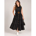Vestido Camisero Largo con Cinturón 2