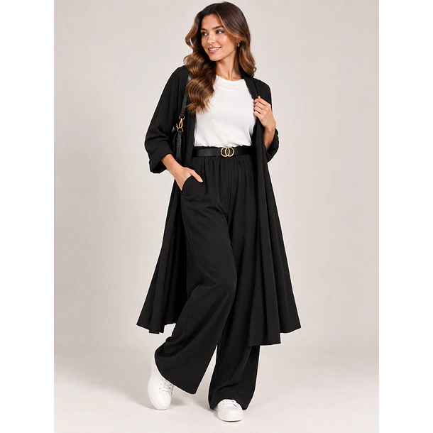 Conjunto Mujer Palazzo + Tapado y Cinturón 4