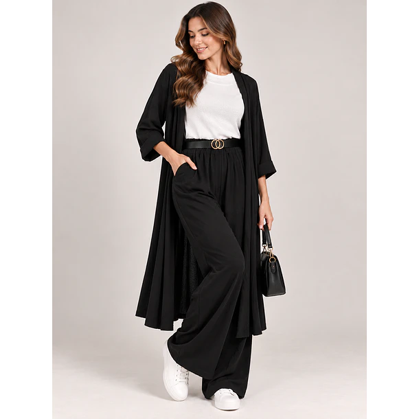 Conjunto Mujer Palazzo + Tapado y Cinturón 5
