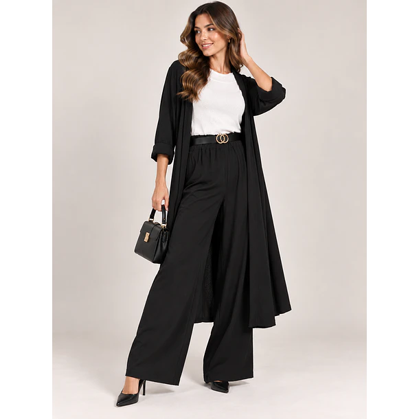 Conjunto Mujer Palazzo + Tapado y Cinturón 2