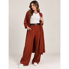 Conjunto Mujer Palazzo + Tapado y Cinturón