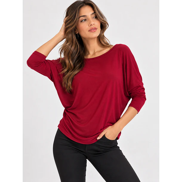 Polera Mujer Manga Murciélago 3/4 1