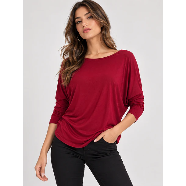 Polera Mujer Manga Murciélago 3/4 5