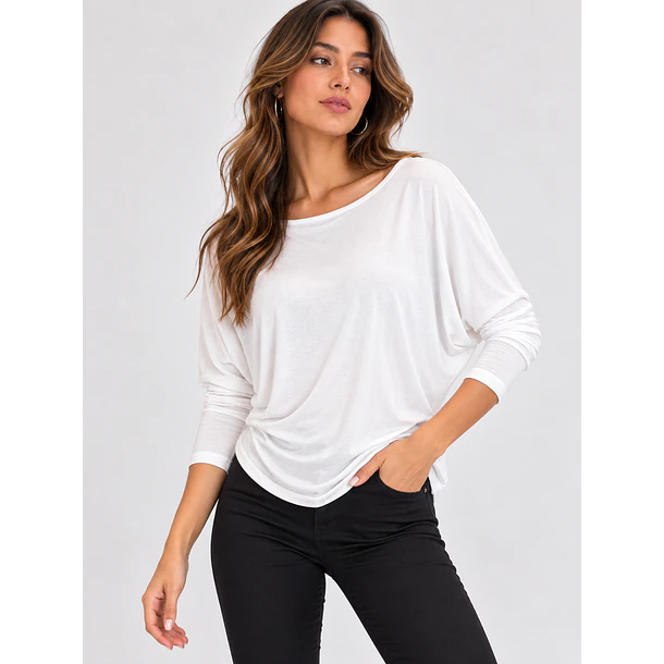 Polera Mujer Manga Murciélago 3/4 3