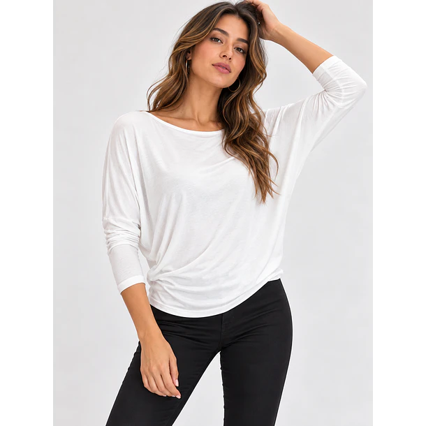 Polera Mujer Manga Murciélago 3/4 7