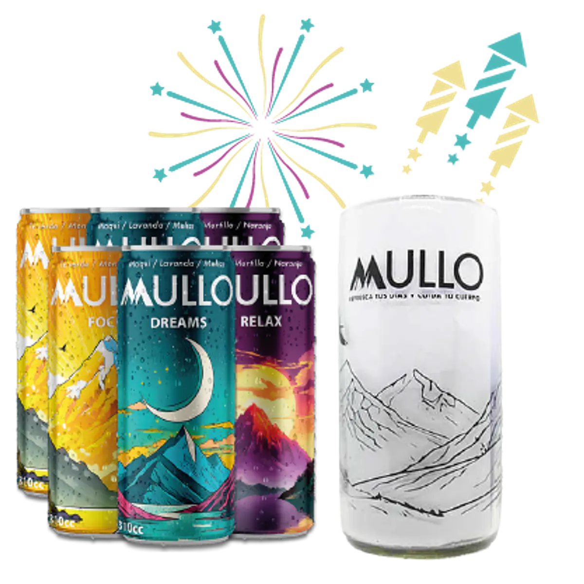 Pack Navideño Amigos: 6 Mullo Mixto + 1 Vaso Eco🎁🌿