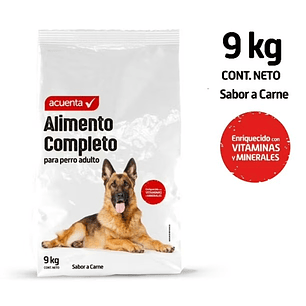 Alimento completo perro adulto carne acuenta 