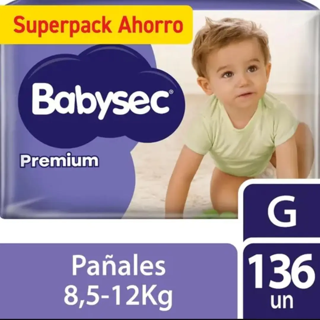 Pañales Babysec Premium talla G X136  de 136 unidades  1