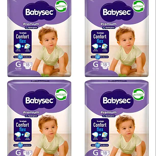 Pañales Babysec Premium Pack X4 unidades tallas desde  /P A xXG grande (g) sin género 