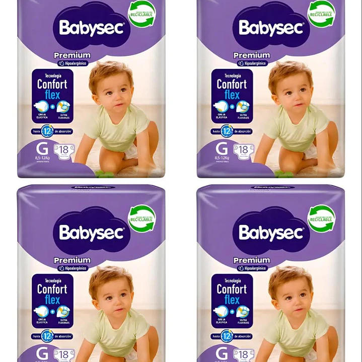 Pañales Babysec Premium Pack X4 unidades tallas desde  /P A xXG grande (g) sin género  1