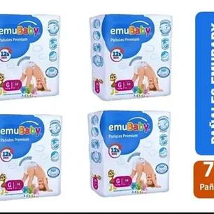 Pañales EmuBaby  Premium talla grande (g) Pack x4 paquetes 