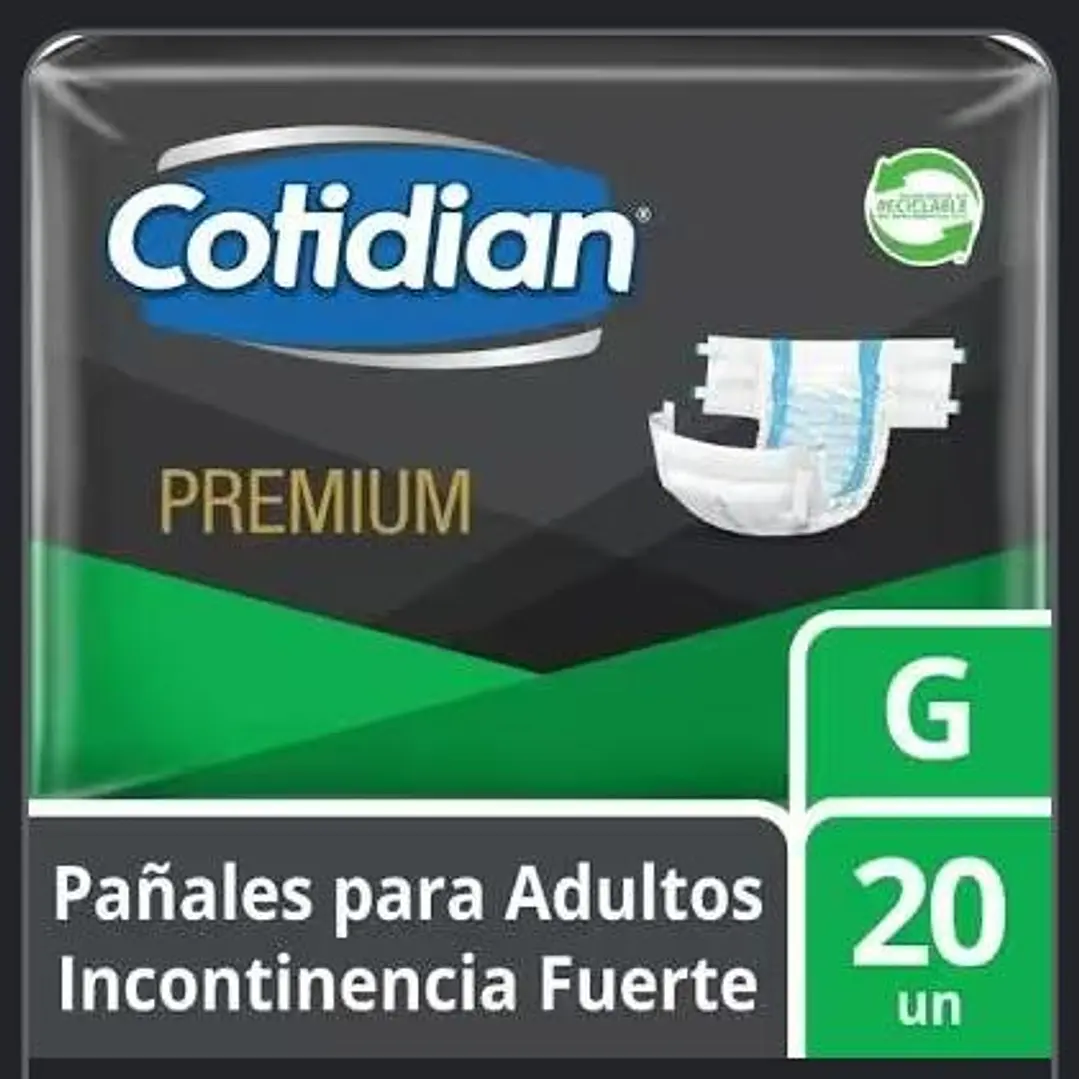 Pañales para adultos Incontinencia fuerte cotidian premium G  DE 20  UNIDADES  1
